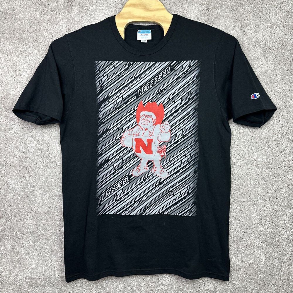 Vintage 2000s Y2K Nebraska Huskers Football Black‎ T Shirt Size XL